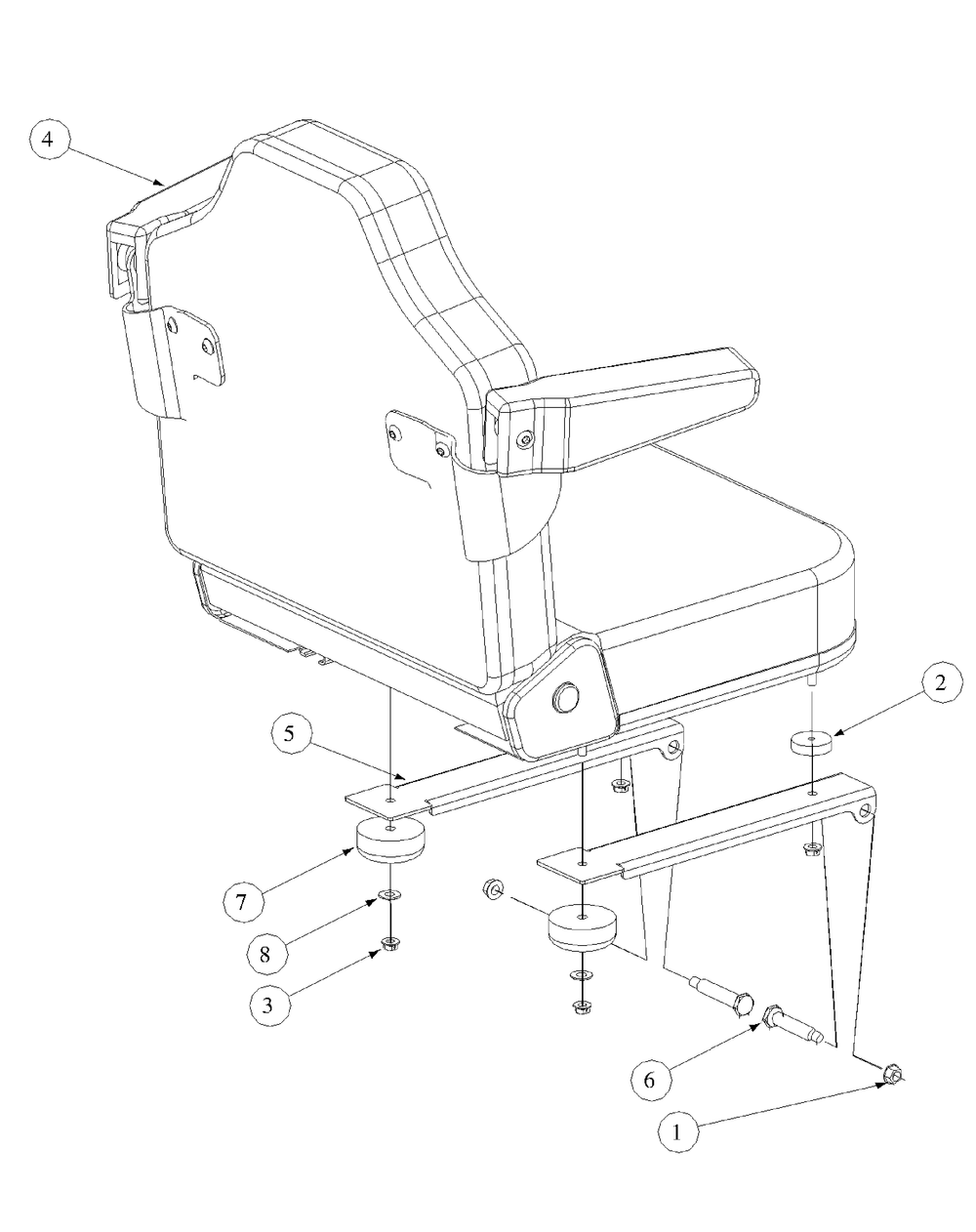 Seat Assembly Diagram and Parts List for M60-KH 53BB5BDX750-27HP-OHV Cub Cadet Lawn Tractor